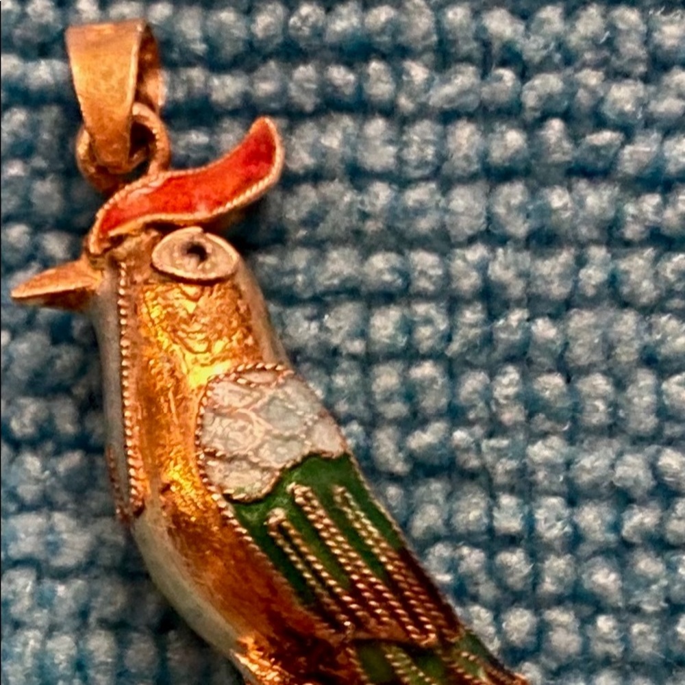 Vintage Cockatiel pendant